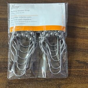 Set of 12 Silver Rolling Shower Rings
